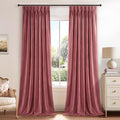 108 Inches Long Dusty Pink Velvet Curtains by Unknown