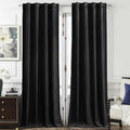 Timeper Black Velvet Curtains W42 x L84 inches 2 Panels, Back Tab & Rod Pocket by Timeper