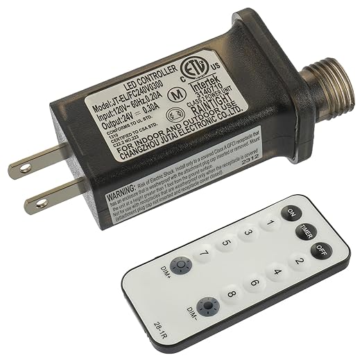 SIGANDG 24V 7.2W 8 Mode LED Controller with Memory Function and IR Remote Control Low Voltage Transformer for Holiday String Lights,not Fit for 8 Mode with Control Box and 1 Mode String Light(1 pcs)