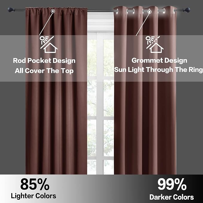 RYB HOME Small Window Curtains 45 inches Length - Image 6