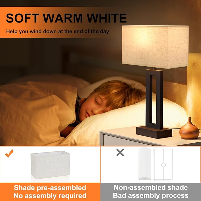 Nightstand Table Lamps for Bedrooms Set of 2 - Image 6