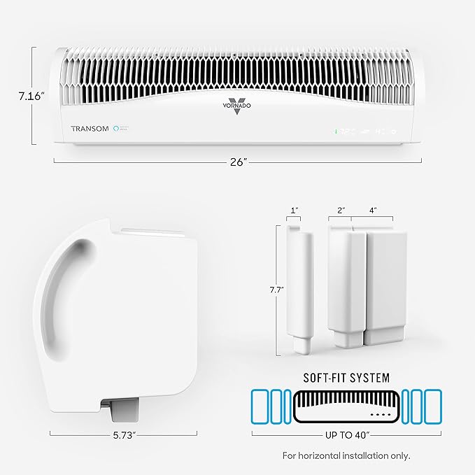 Vornado TRANSOM AE Window Fan Works with Alexa, 4 Speeds, Reversible Exhaust Mode, Weather Resistant Case, Whole Room,White