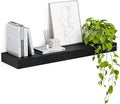 Heimlove 12" Deep Floating Shelves, 36 x 12 Inch Wall Mounted Long Floating Shelf with Invisible Brackets, for Home Decor, Bedroom, Kitchen, Living Room, Bathroom - 1 Pack, Black