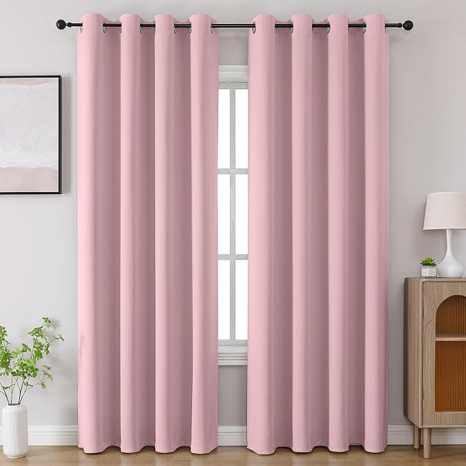 CUCRAF Blackout Curtains 84 inch Length 2 Panels Set, Room Darkening Drapes by CUCRAF