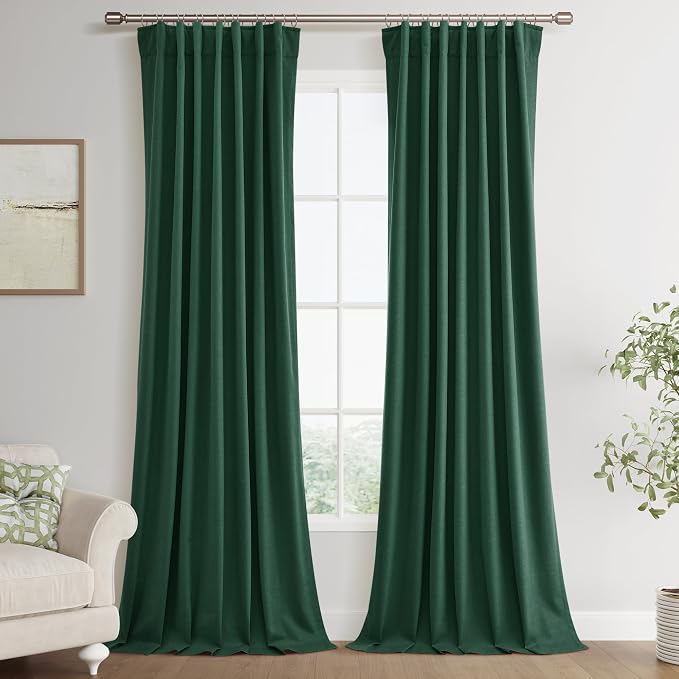 Joywell 100% Blackout Linen Curtains 84 Inch Long by Joywell