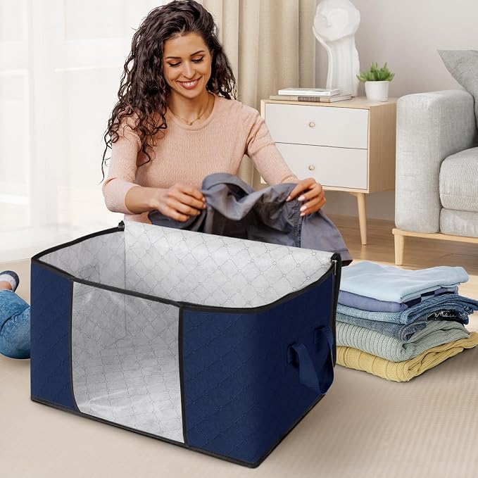 8 Pack Storage Bags for Clothes Blanket Storage Bins - Image 3