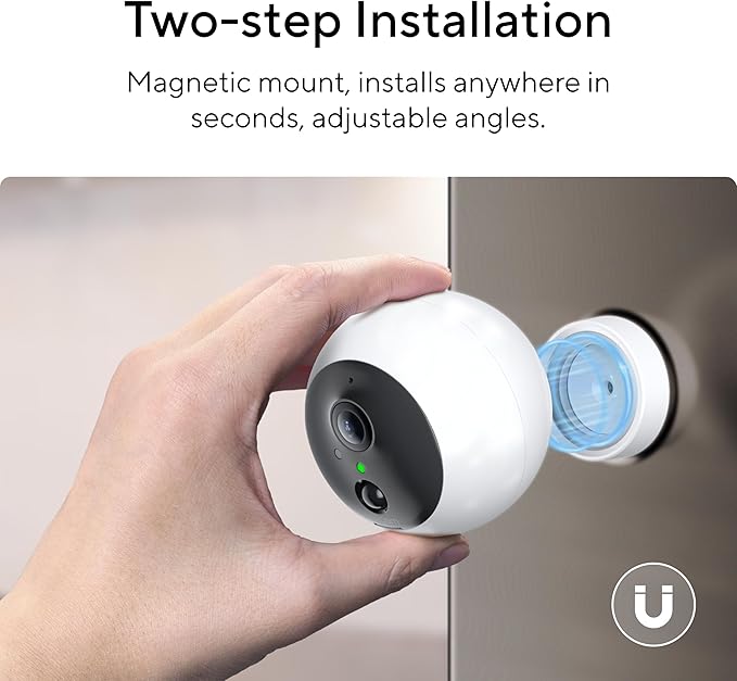 ULTICAM Dot 2K QHD Wireless Smart Security Camera, 170° Wide Angle, AI Human Detection, 2 Way Audio, Night Vision, Free 7 Day Cloud Storage, Indoor/Outdoor, 2.4Ghz Only