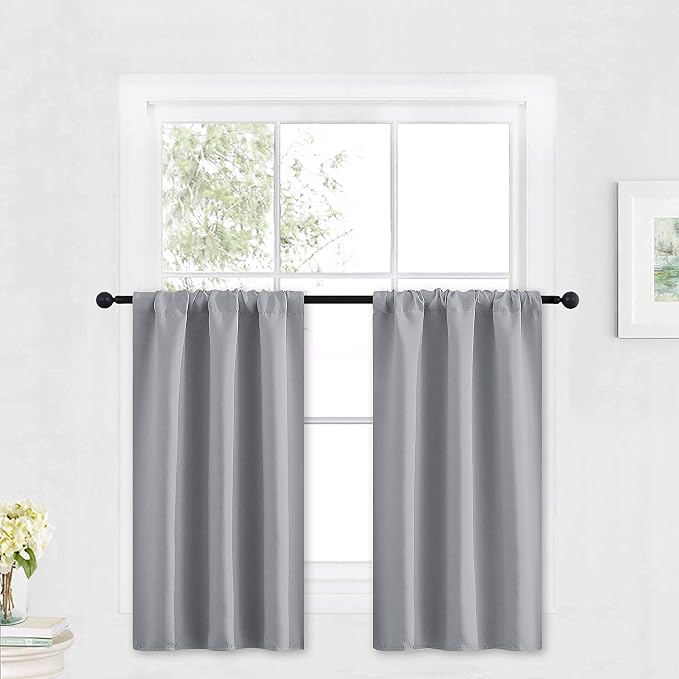 RYB HOME Kitchen Blackout Curtains Over Sink 36 inch Length, Rod Pocket | by RYBHOME