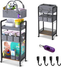 2IN1 Baby Diaper Caddy Organizer-3 Tier Rolling Storage Cart by Unknown