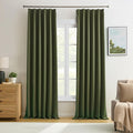 Olive Pinch Pleated Curtains 120 Inches Long by KEQIAOSUOCAI