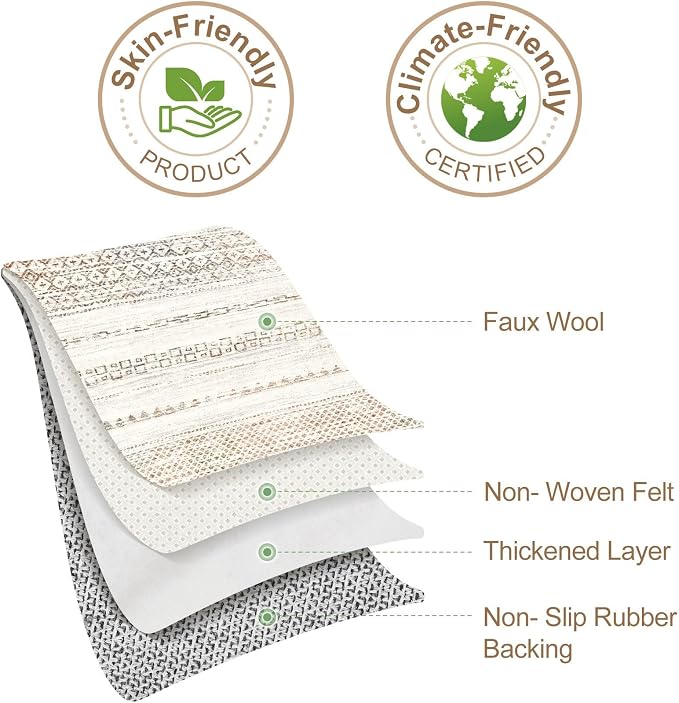 Nakagishi Area Rug 6x9 Living Room: Washable Boho Large Neutral Soft Farmhouse - Image 9