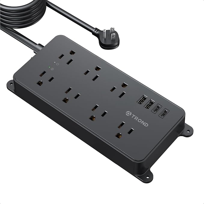 TROND Surge Protector Power Strip, ETL Listed, Flat Plug 15ft Cord | 7 by TRONDOfficial