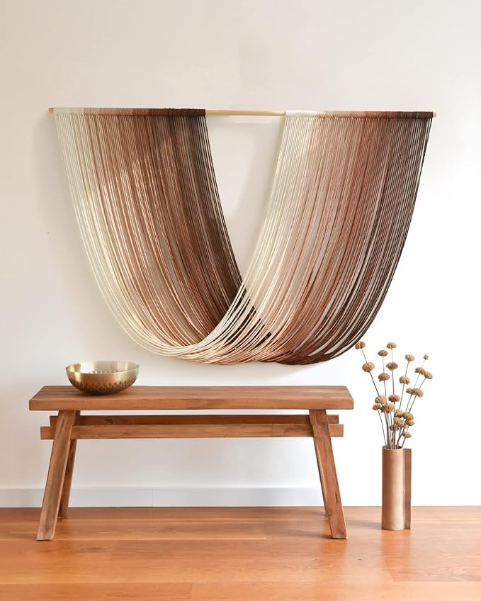 Flber Tie-Dye Macrame Wall Hanging Large Bohemian Yarn Tapestry Wall Décor - Image 4