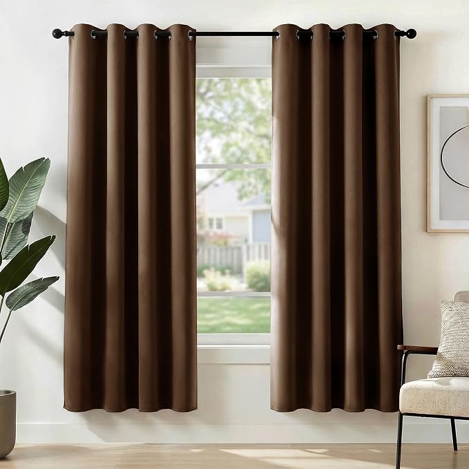 Deconovo Blackout Curtains for Bedroom and Living Room 72 Inches Long | Black by Unknown