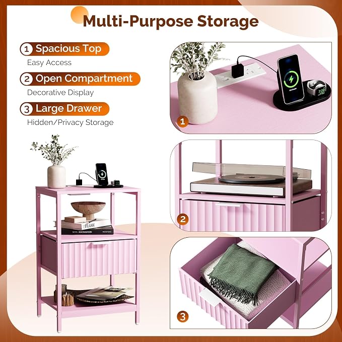 VINGLI Nightstands Set of 2 - Image 8