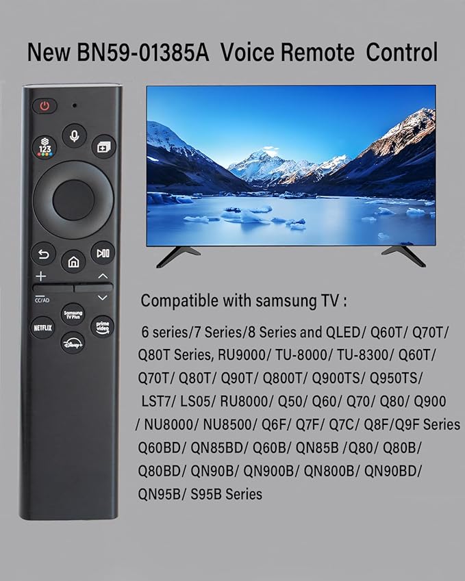 BN59-01385A Voice Universal Remote Control Replacement， for Samsung Smart TV Remote Control. 2018-2024 for Smasung Smart TV The Frame Crystal UHD Neo QLED 4K 8K (1)