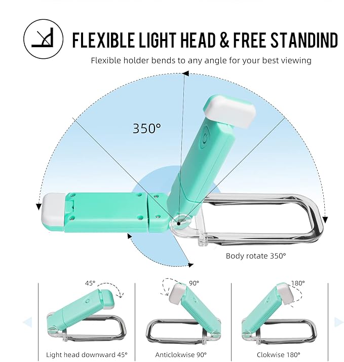 EGWASER Book Light for Reading in Bed, USB Rechargeable Clip on Book Lights - Image 4