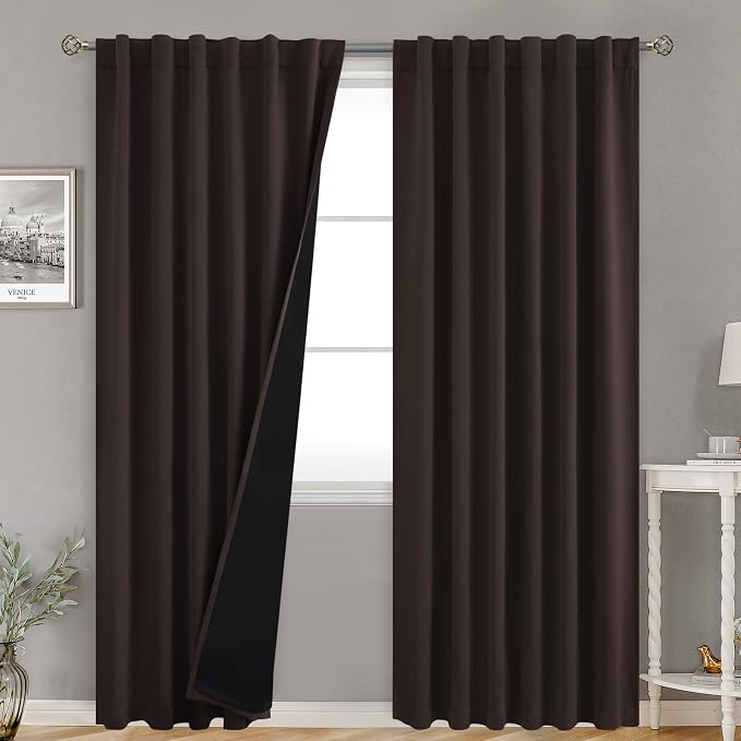 BGment Brown 100% Blackout Curtains by BGment