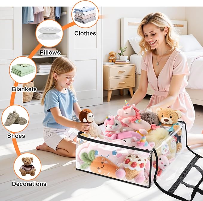 SpaceTrove Clear Storage Bags, foldable waterproof moving bags store comforters - Image 7