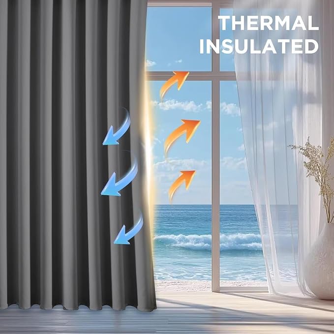 Joydeco Blackout Curtains 72 Inch Length 2 Panels Set, Thermal Insulated Long - Image 3