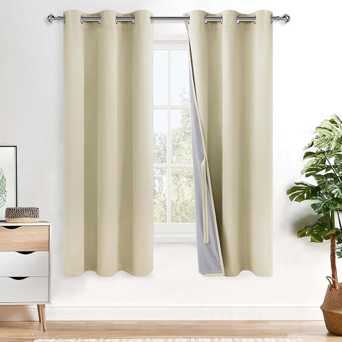 XWZO 100% Blackout Curtains 63 Inches Long by XWZO