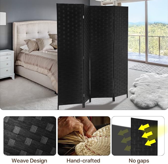 Room Dividers and Folding Privacy Screens 4 Panel 6 ft Foldable Portable Room - Image 4