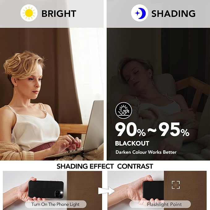 Deconovo Blackout Curtains for Bedroom, Living Room Curtains 84 Inches Long | - Image 6