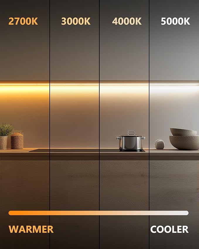 HitLights COB LED Strip Lights Kit Warm White 3000K, Dimmable Tape Light with Remote 12V Power Supply, 2640 LEDs, 426 lm/ft, CRI 90+, UL Listed, Premium Lighting for Kitchen Cabinets Bedroom,16.4ft
