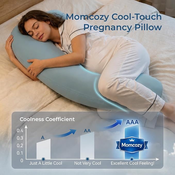 Momcozy J Shaped Pregnancy Pillow, Maternity Body Pillow - Image 2