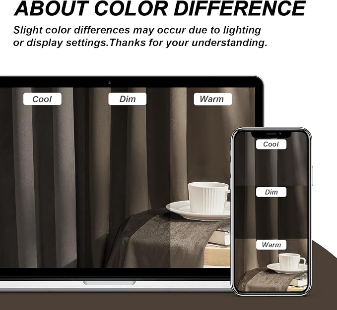 Velvet Blackout Curtains 96 Inch Long, Room Darkening Soundproof Floor to - Image 8