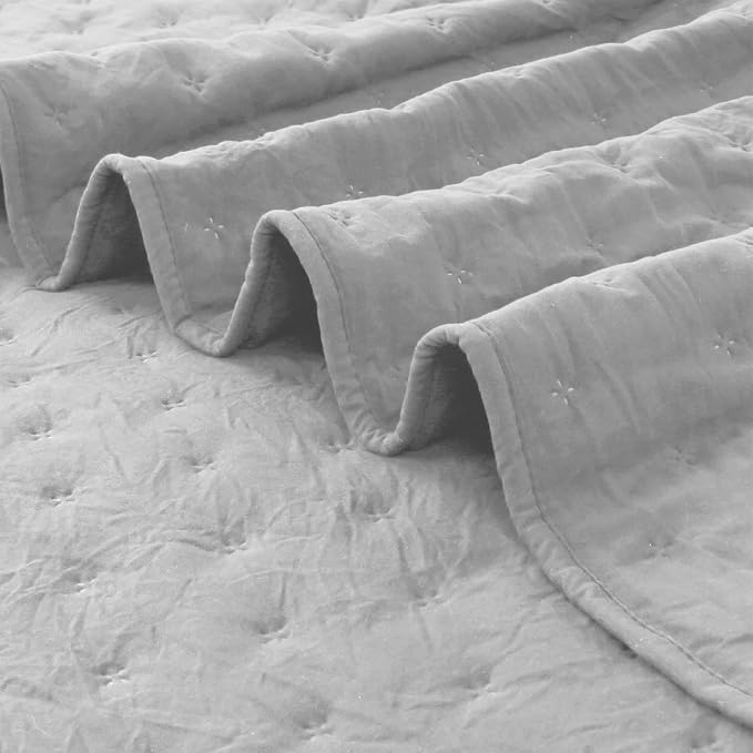 ROARINGWILD Light Grey Twin Size Quilt Bedding Sets - Image 8
