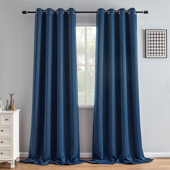 IGEMAEVE Blackout Curtains for Bedroom Grommets Navy Blue 70" W x 96" L | by IGEMAEVE