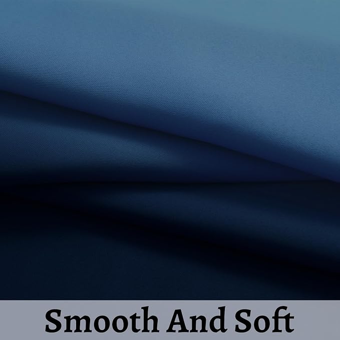SimpleHome Ombre Gradient Blue White to Gray Curtains - Image 5