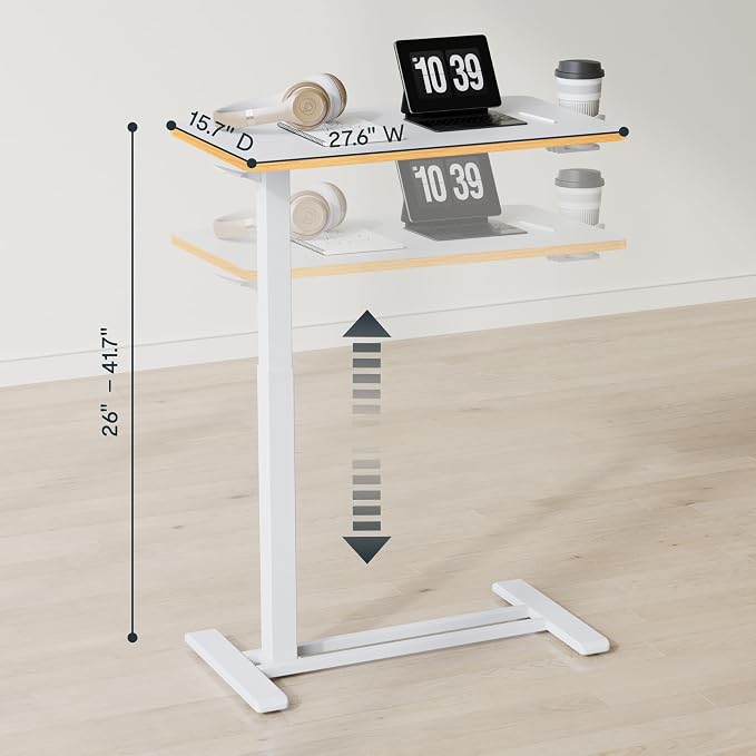 FLEXISPOT H7 28" Pneumatic Height-Adjustable Overbed Table - Image 9