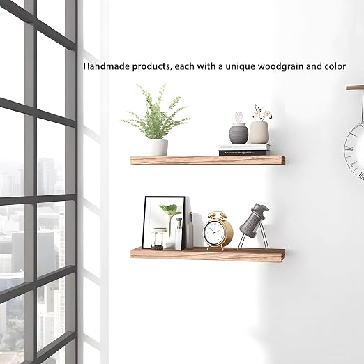 PHPH Wood Floating Shelves for Wall, Wooden Wall Shelves for Bedroom - Image 2