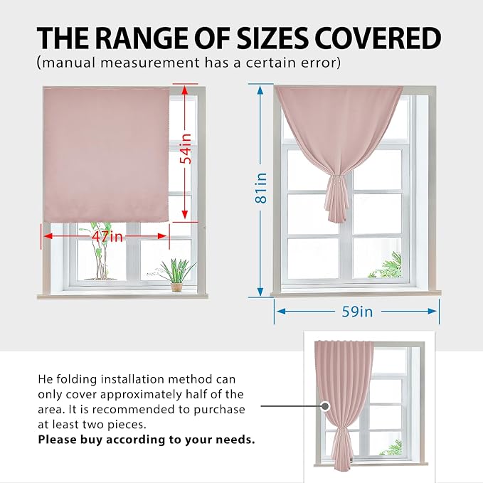 Autohesion Curtains for Windows, Bedroom Blackout Curtains for - Image 3