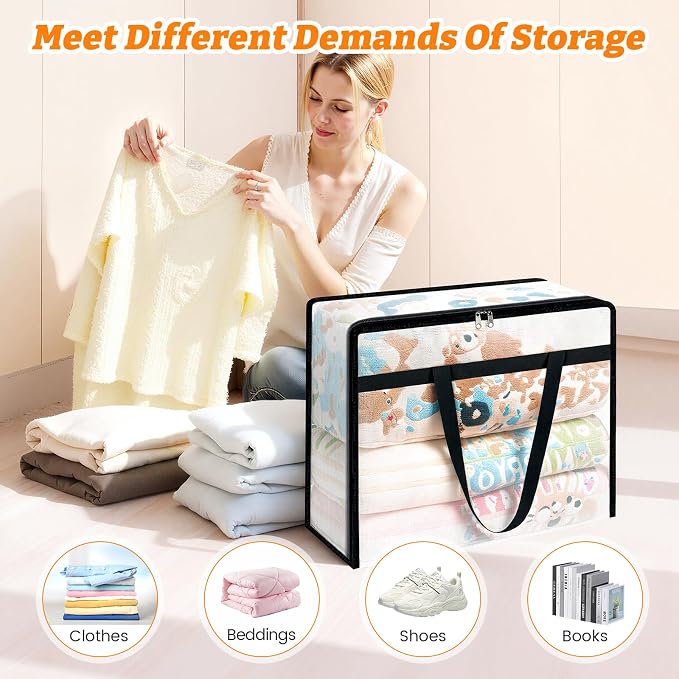 BlissTotes Moving Bags 40L 8PCS, Transparent Containers - Image 6