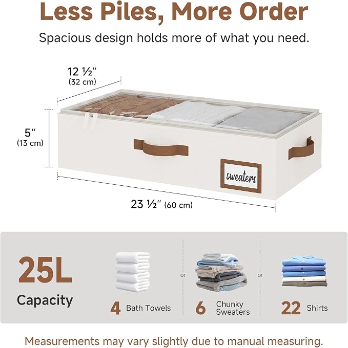 StorageWorks 5 Inch Low Profile Under Bed Storage Containers - Image 2