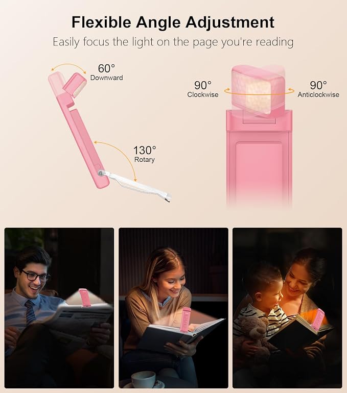 Gritin Book Light Rechargeable, Clip on LED Reading Light - Image 6