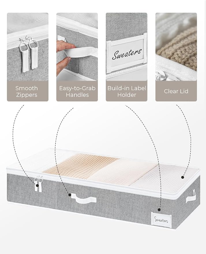 StorageWorks 7 Inch Low Profile Under Bed Storage Containers - Image 3