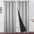 100% Blackout Curtains 52 x 95 Inch/Light Grey Curtains 2 Panels by Lemomo