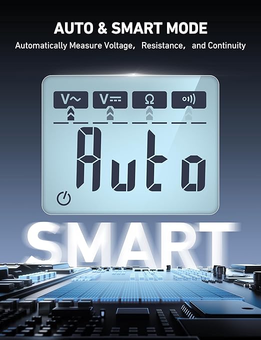 AstroAI Multimeter Tester 4000 Counts, Smart Measuring Mode, Auto-Ranging Digital Volt Meter, Fast Accurately Measures AC/DC Voltage, Resistance, Continuity, Supports a Non-Contact Voltage Function