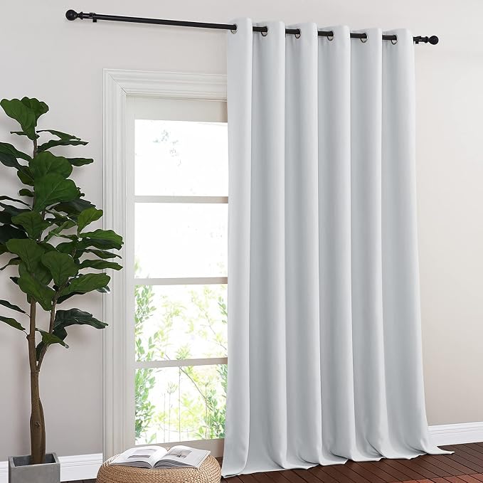 NICETOWN Patio Door Curtain 132 inches Long, Grommet Room Divider Curtain Panel - Image 2