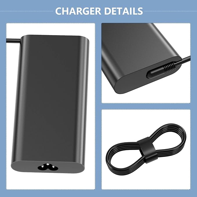 GaN 180W 9.23A 19.5V Charger Adapter Compatible with Dell Precision 7680 7670 7770 7780 LA180PM210 HA180PM210 DA180PM210 AC Power Supply Adapter