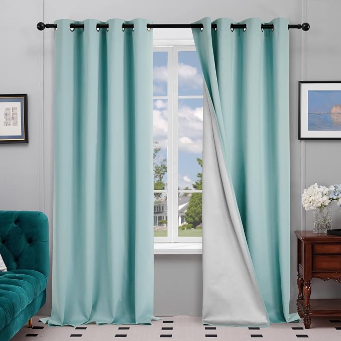 Deconovo Sky Blue Blackout Curtains by Unknown