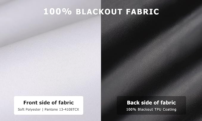 LazBlinds 100% Blackout Roller Shades, Thermal Insulated UV Protection Privacy - Image 2