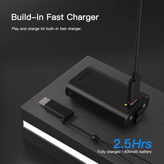 2 Pack Xbox Rechargeable Battery Pack, Xbox Series X Play & Charge Kit 1400mAh Capacity Fully charges in 3 Hours, 9 Ft USB Type-C Cable, Compatible w/ Xbox Series X/S, Xbox one/S/X/Elite Controllers