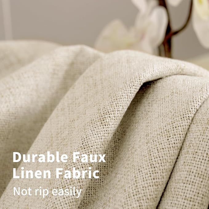 YoungsTex Linen Blackout Curtains 48 Inch Length - Image 5