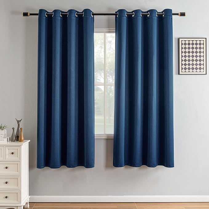 IGEMAEVE Blackout Curtains for Bedroom Grommets Navy Blue 52" W x 72" L | by IGEMAEVE