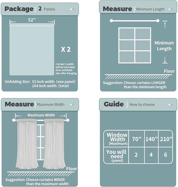 BGment Emerald Blackout Curtains 45 Inch Length - Image 4